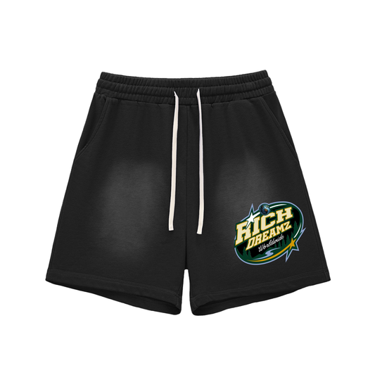 Sun Fade Raw Edge Cotton Shorts